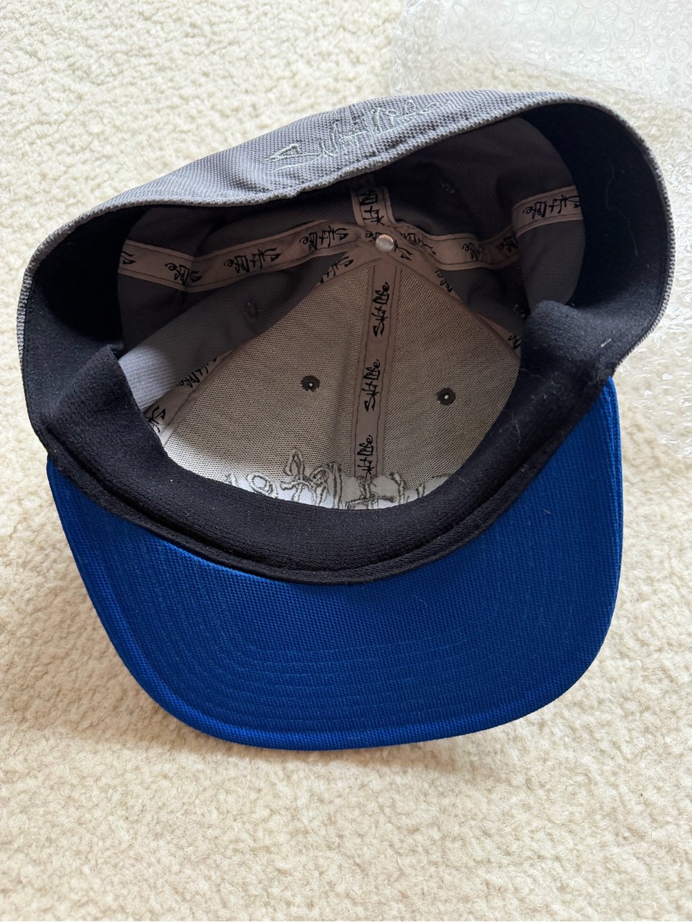 Salt Life Gray & Blue Script Snapback Hat - Picture 2 of 2